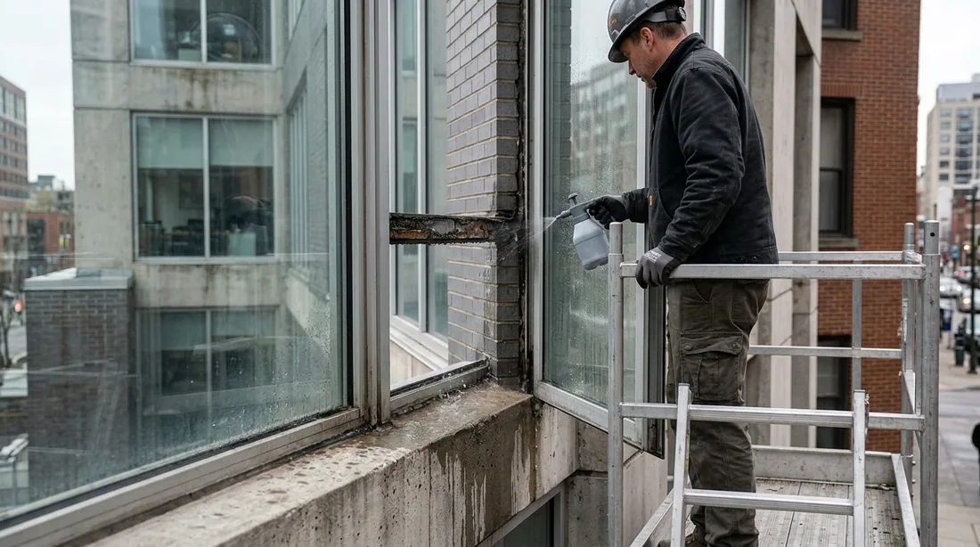 Spray testing suspect areas to confirm the leak path before and after work — Fort Wayne, IN